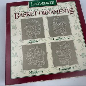 Longaberger Lot of 4 Pewter Christmas Tree Ornaments 1985, 1986, 1987, 1988